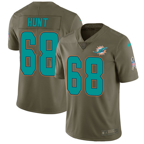 Nike Miami Dolphins #68 Robert Hunt Olive Youth Stitched NFL Limited 2017 Salute To Service Jersey->youth nfl jersey->Youth Jersey